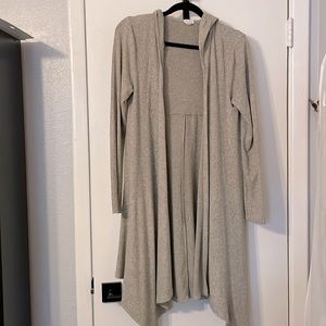 Long hooded cardigan
